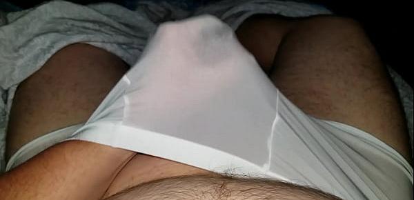  DADDY PLAYING WITH HIS POCKET PUSSY IN BED WHILE WEARING HIS FAVORITE UNDERWEAR